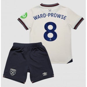 West Ham United James Ward-Prowse #8 Jalkapallovaatteet Lasten Vieraspeliasu 2025-26 Lyhythihainen (+ Lyhyet housut)